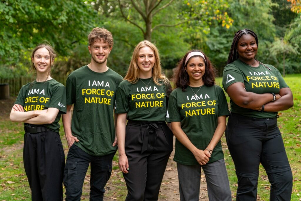 Young people wearing Force of Nature t shirts